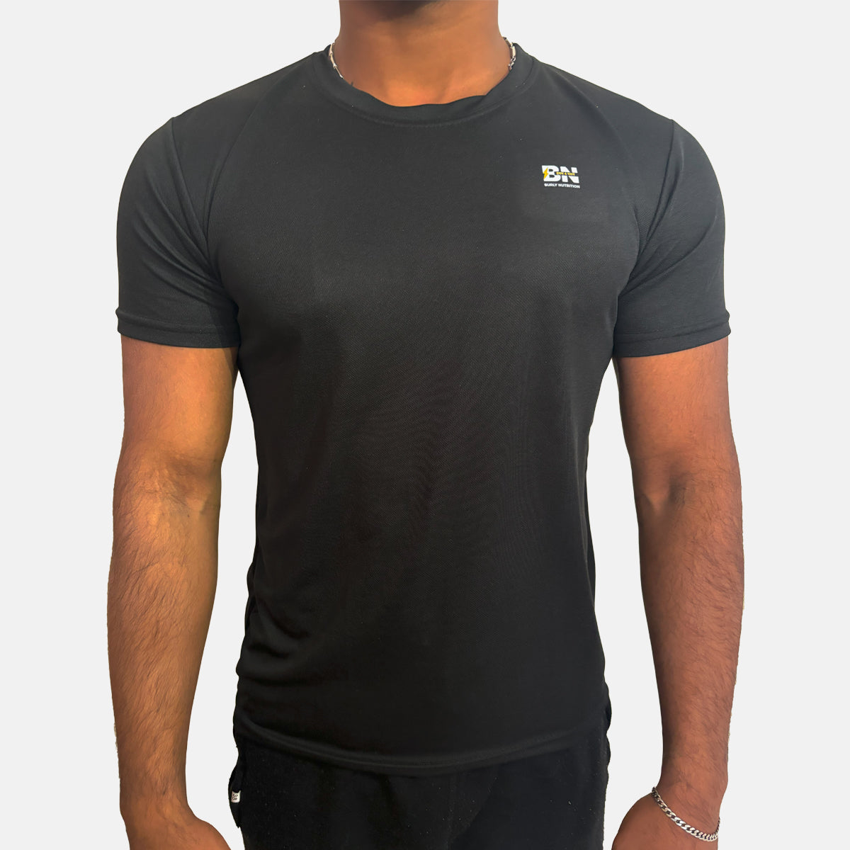 Hustle 4 Muscle Round Neck Black Tshirt