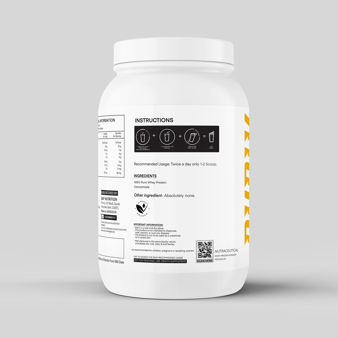 BURLY RAW WHEY PROTEIN <br>(1KG)